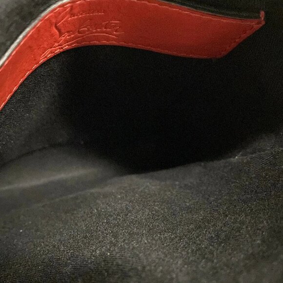 CHRISTIAN LOUBOUTIN Bench Reporter Black Red Leather Shoulder Bag 531-081725 - Picture 14 of 15